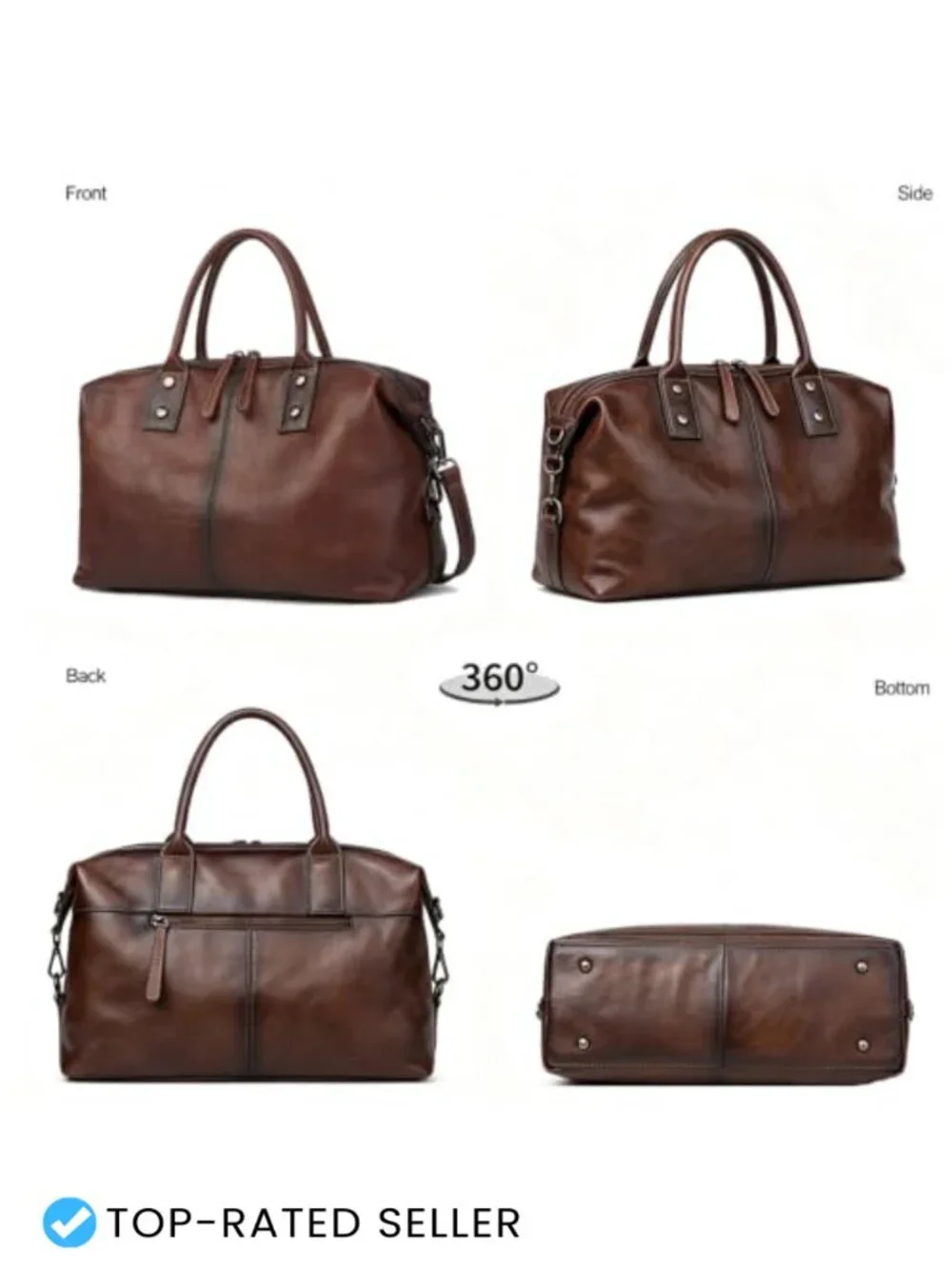 Genuine Leather Satchel Tote Bag Women Top Handle Handbag Designer Retro